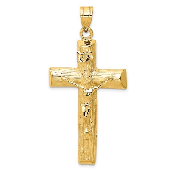 Million Charms 10k Yellow Gold Religious Crucifix Necklace Charm Pendant